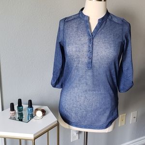 Denim Blue 3/4 Sleeve Top